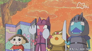 アニメ　おじゃる丸　おじゃる丸　原っぱに子鬼たちを呼び出す