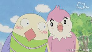 アニメ　おじゃる丸　ツッキーの背中で恋