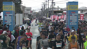 福岡マラソン2025 フィニッシュシーン【4時間台】