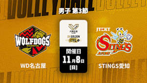 【Live配信】ウルフドッグス名古屋 vs. ジェイテクトSTINGS愛知(11/08) 男子 第3節 【GOLDEN LIVE】大同生命SVリーグ 2026-27